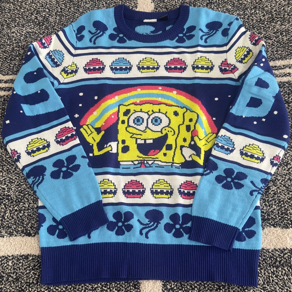 SpongeBob SquarePants Colorful Crewneck Sweater size M